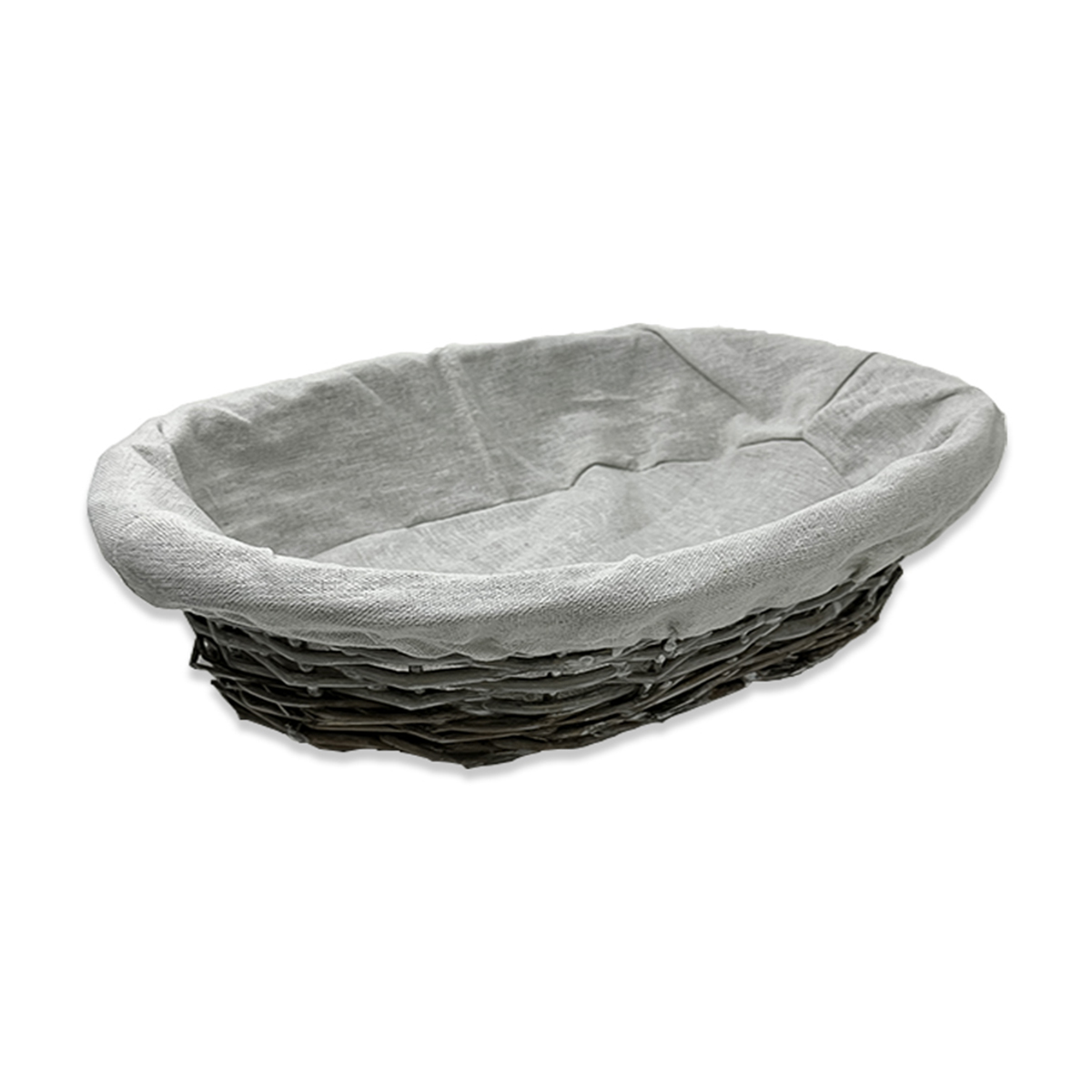 Savannah Large Oval Utility with Cloth Liner 12in - Antique Gray