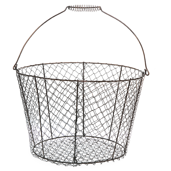 Stella Copper Brushed Mesh Basket with Swing Handle 13in