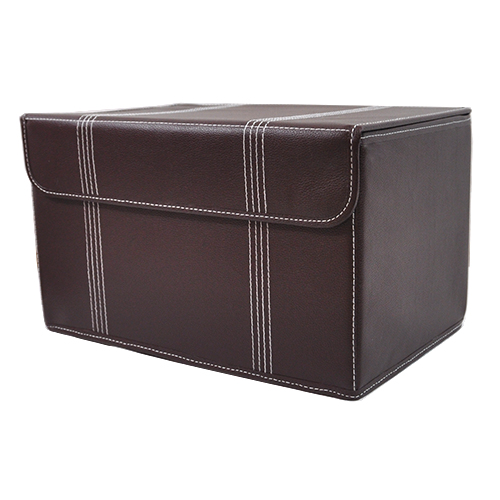 Roosevelt Faux Leather Storage Box with Lid Collapsible - 15in