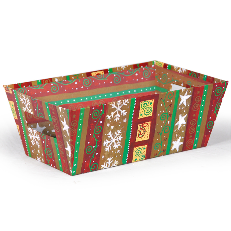 Gift Tray Medium - Holiday II 12in- Scrolls Stars & Flakes