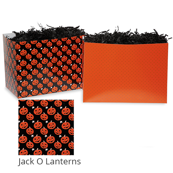 Large Halloween Basket Box 10in- Jack O Lanterns