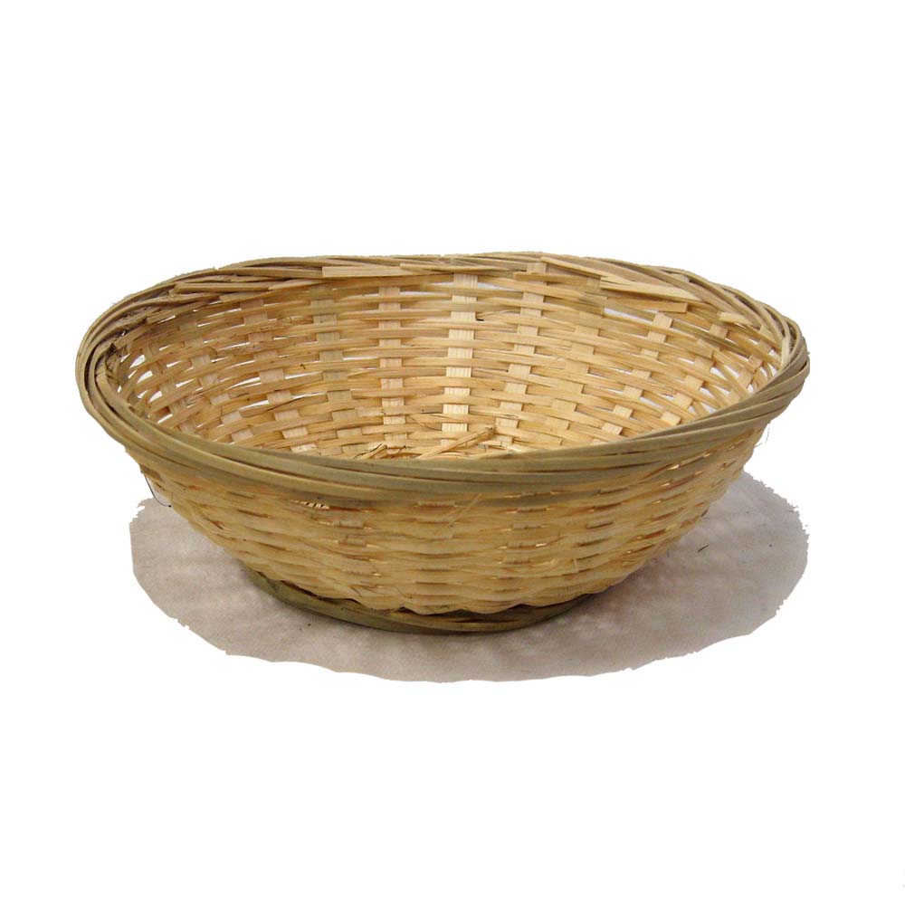 Bamboo Round Bread Bowl Basket 8in