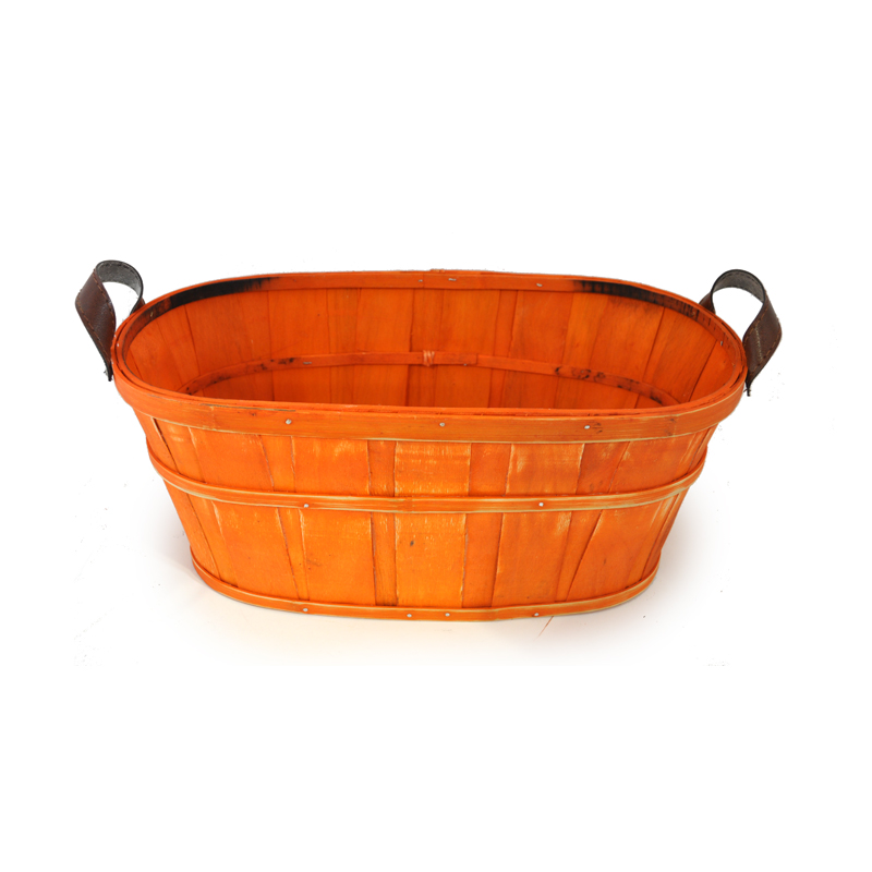Oblong Woodchip Utility Basket Small - Orange 10in