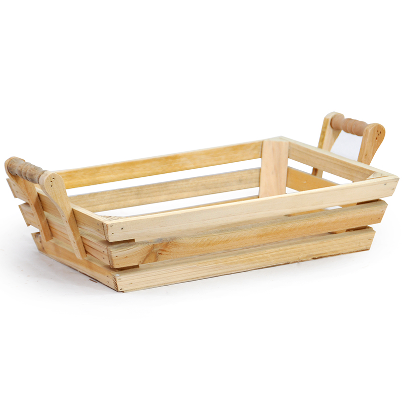 Rectangular Wood Tray with Handles - Large 11in