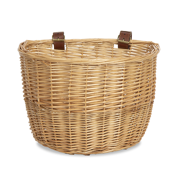 Willow Bicycle Basket with Faux Leather Buckles - 11in