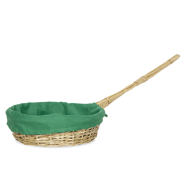 Round Church Collection Handle Basket and Liner - Green 12in