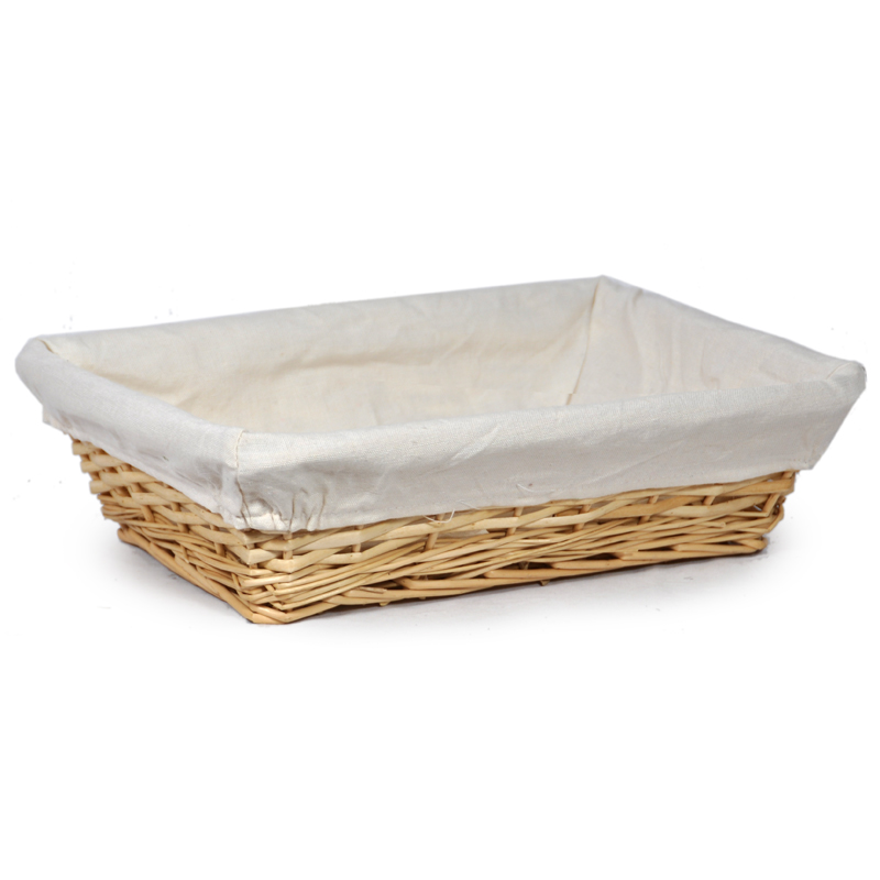 Savannah Large Rectangular Tray with Cloth Liner 12in - Natural
