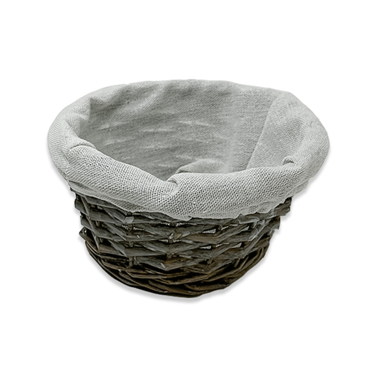 Savannah Small Round Utility with Cloth Liner - Antique Grey 6in