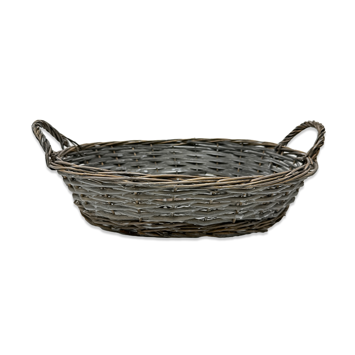 Avery Antique Grey Stain Oblong Tray Basket 14in