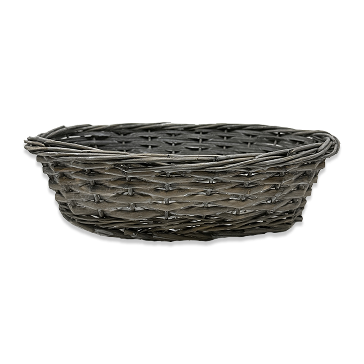 Avery Antique Gray Stain Oblong Tray Basket 14in