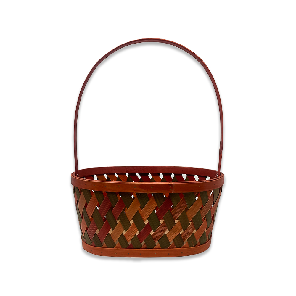 Oval Woodchip Fixed Handle Basket - 13in