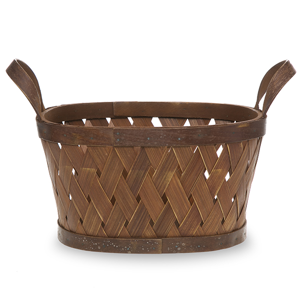 Oblong Woodchip Weave Ear Handle Basket - Large 12in