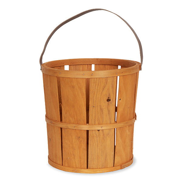 Round Woodchip Crab Bushel Basket with Handle - Small 10in