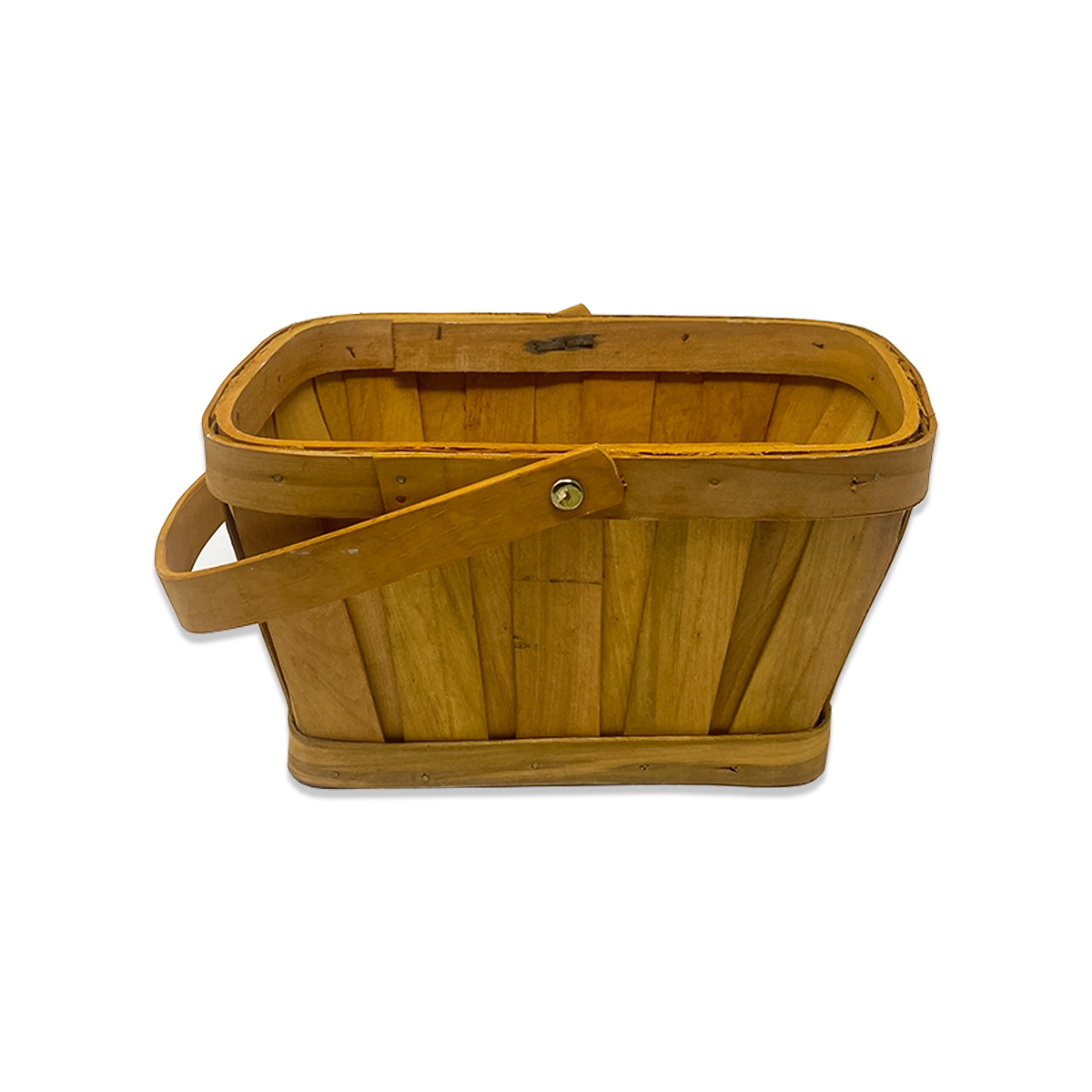 Oblong Woodchip Handle Basket - Light Brown 9 in