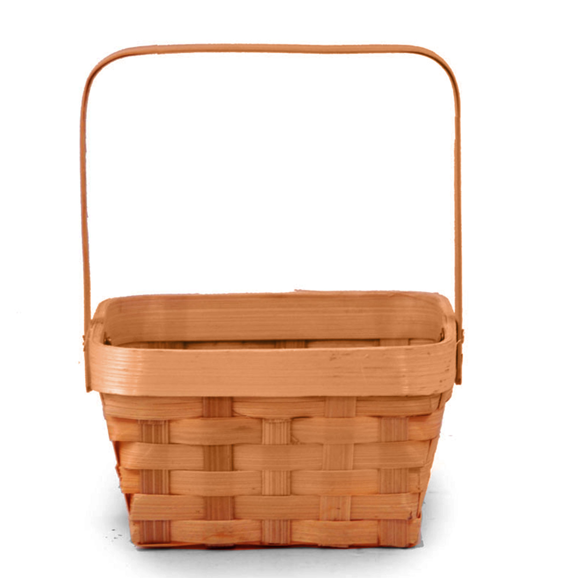 Small Swing Handle Bamboo Basket - Honey 6in