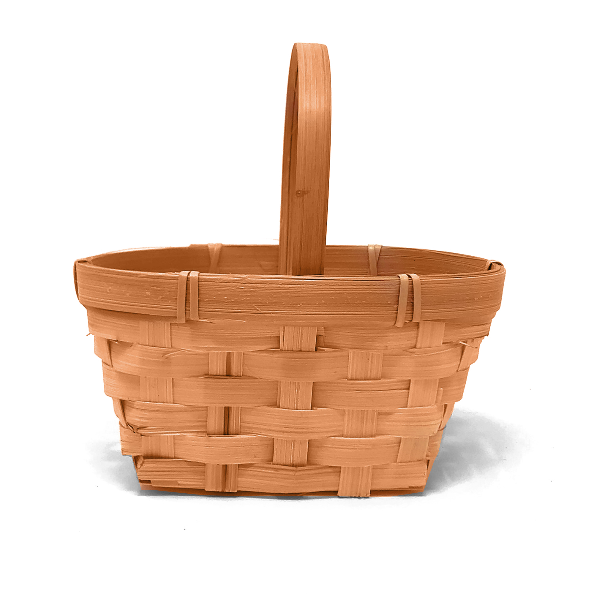 Mini Rect Bamboo Handle Basket with Oblong Rim 5in