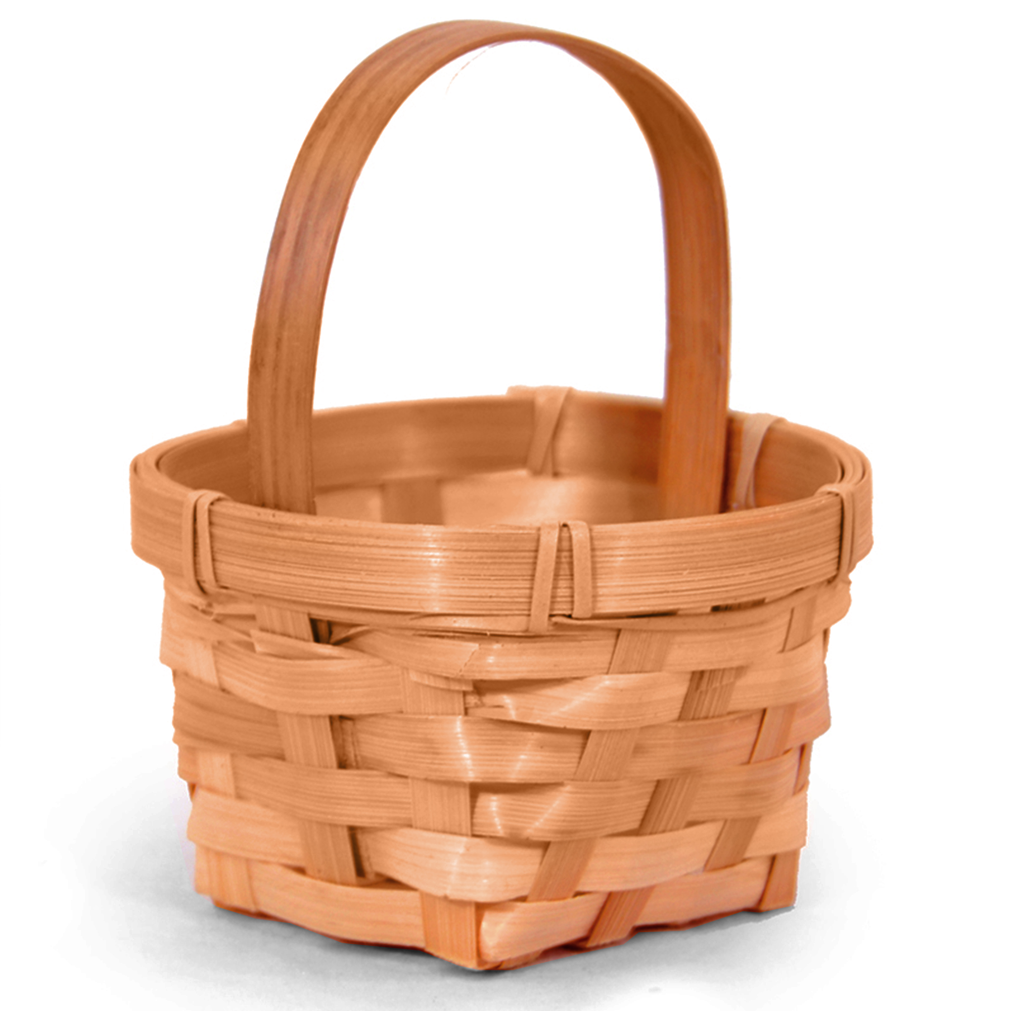 Miniature Bamboo Handle Basket Honey - Round 4in