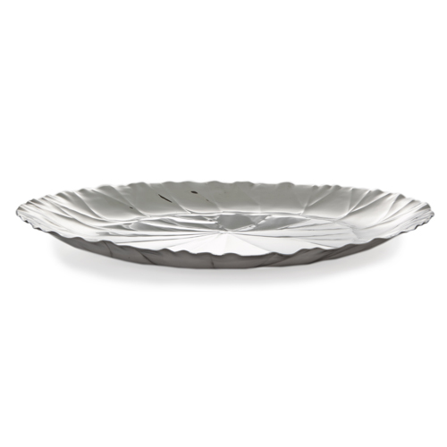 Round Stainless Steel Ruffle Design Tray - Medium The Lucky Clover ...