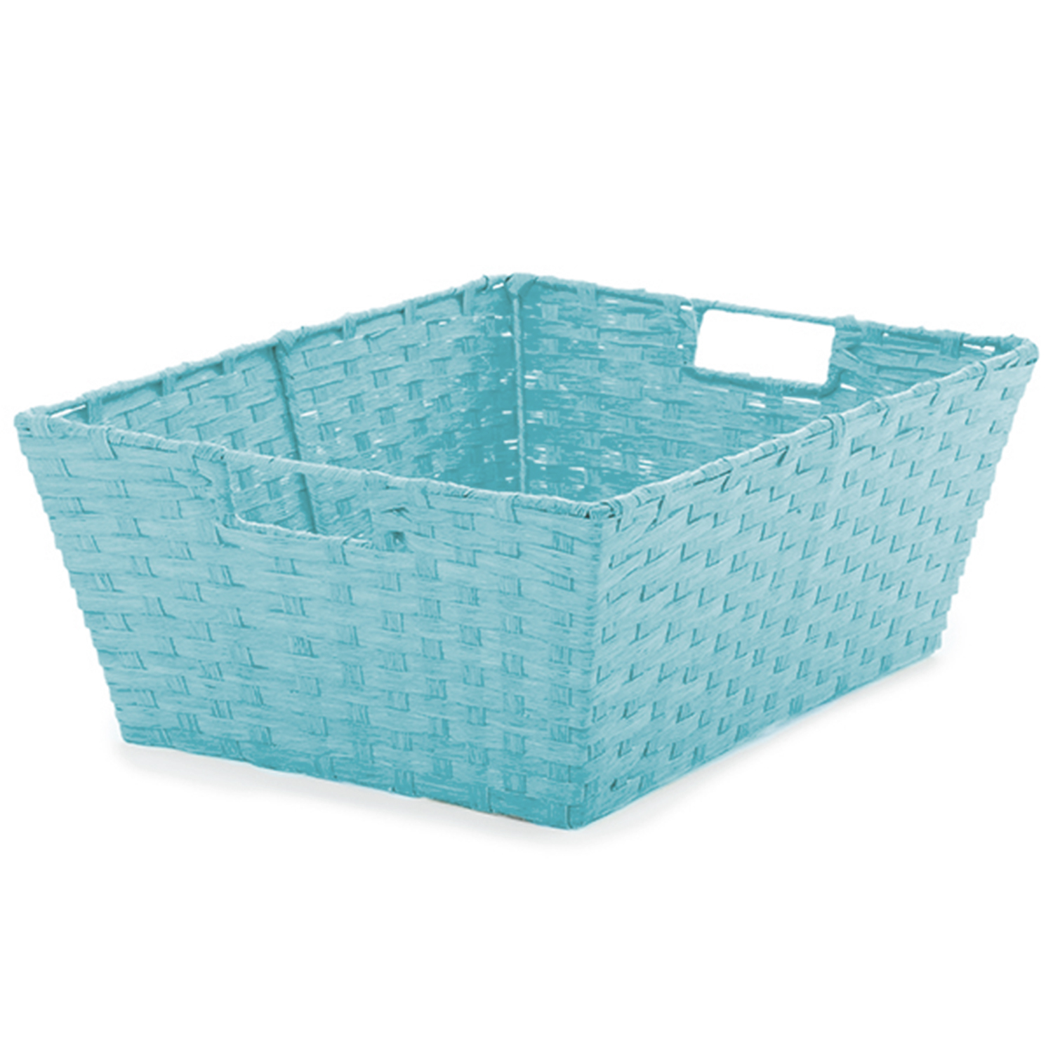Large Rect Paper Fiber Storage In-Handle - Turquoise 16in