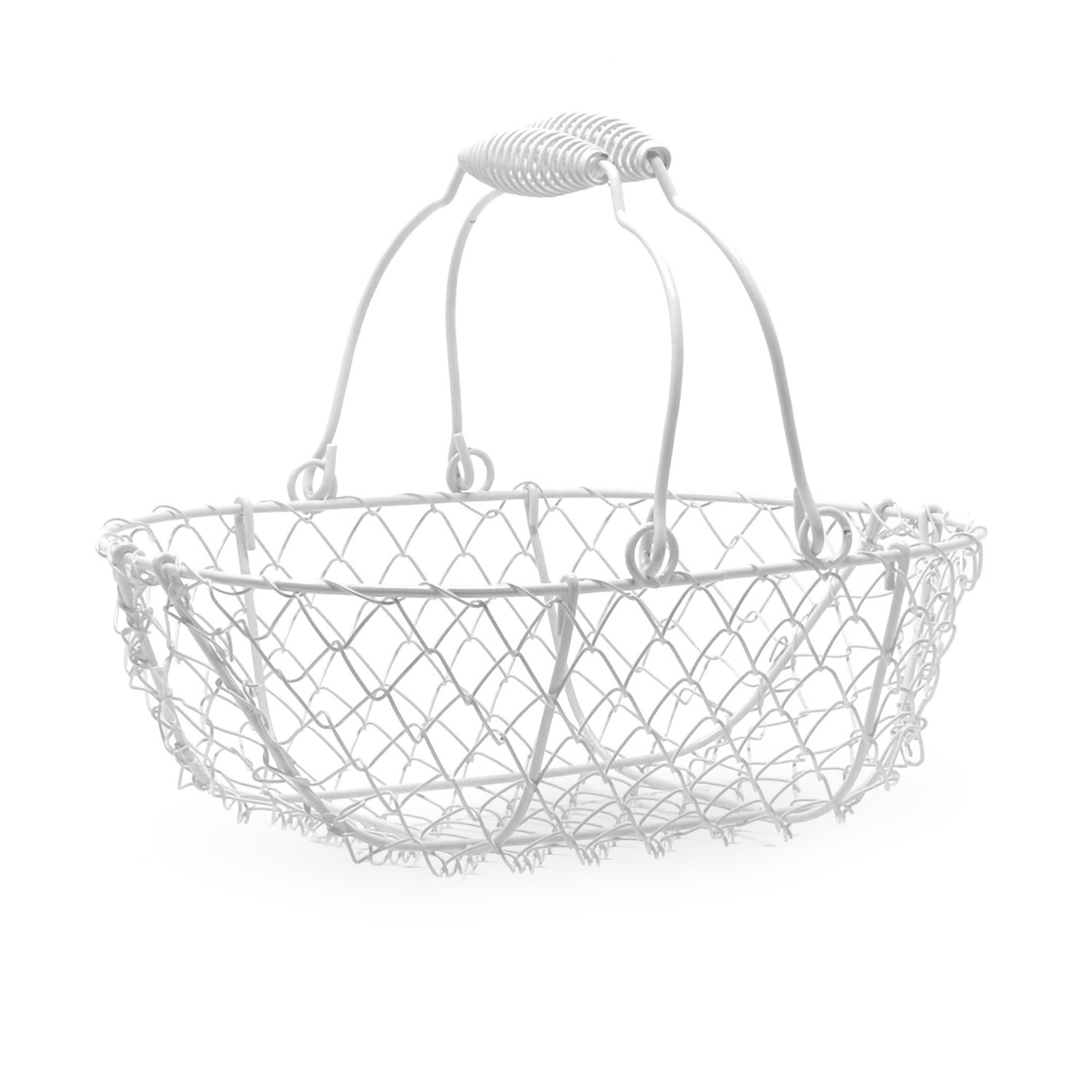 The Lucky Clover Trading 5205BLK Oblong Wire Swing Handle Basket Black