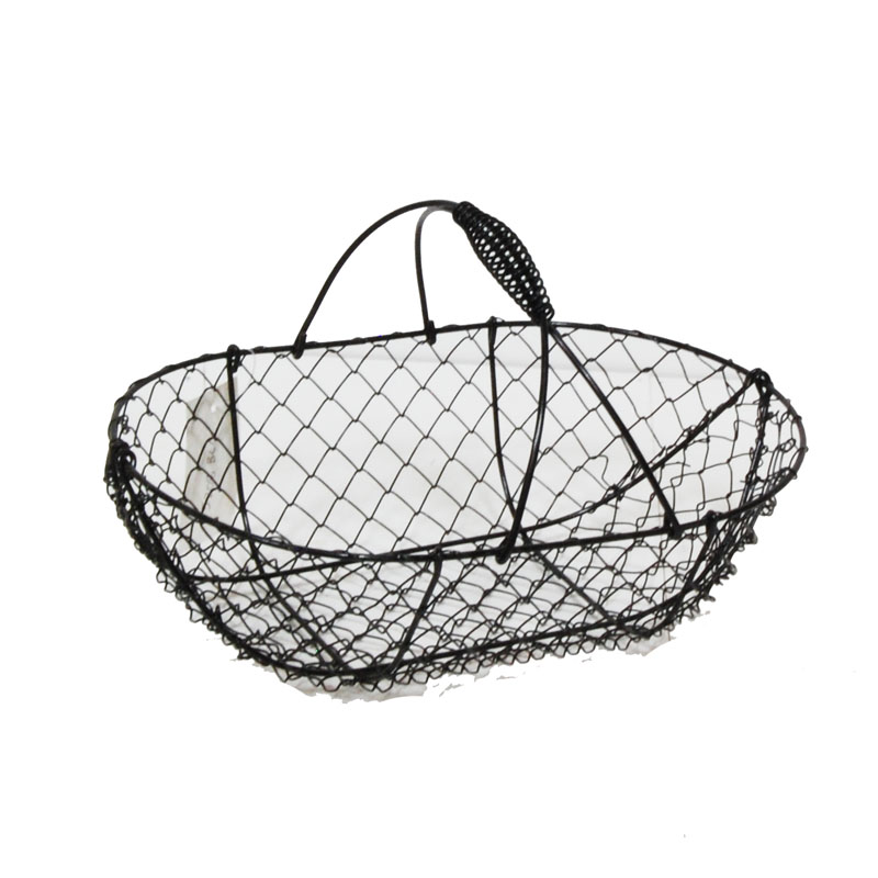 Black The Lucky Clover Trading 5205BLK Oblong Wire Swing Handle Basket