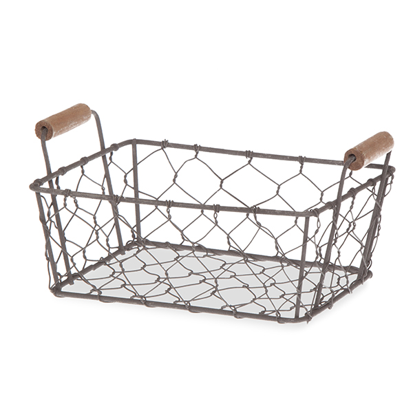 Stella Mini Rect Wire Mesh Utility Basket with Side Handles 5in
