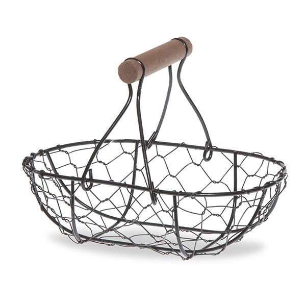 Stella Oblong Wire Mesh Fixed Handle Basket Small 6in