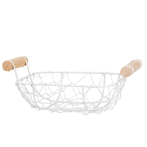 Stella Mini Rect Tray Basket with Wood Handles 5in