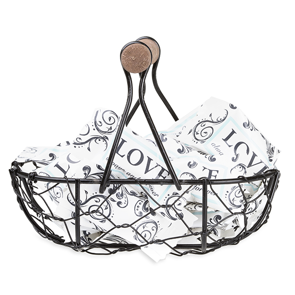 Stella Mini Oblong Wire Basket with Fixed Handle 5in