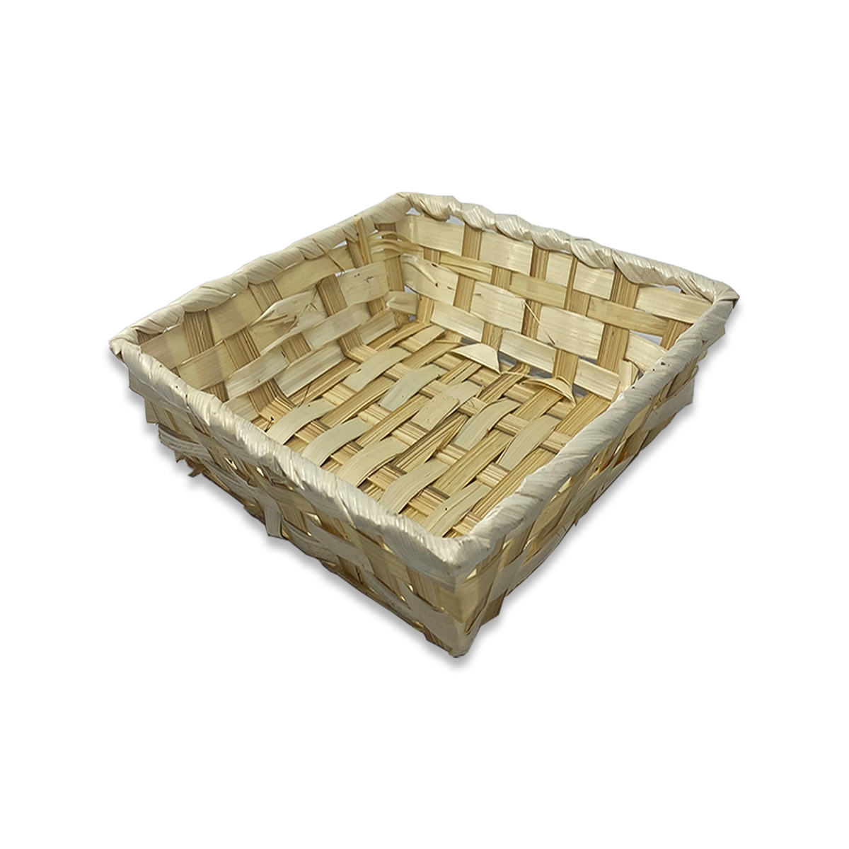 Natural Square Bamboo Tray Basket - Medium 7in