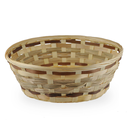 Round Bamboo with Palm Utility Basket 10in
