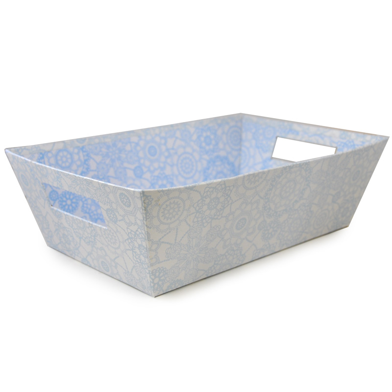 Gift Tray Large - Holiday 14in - Blue Snowflake