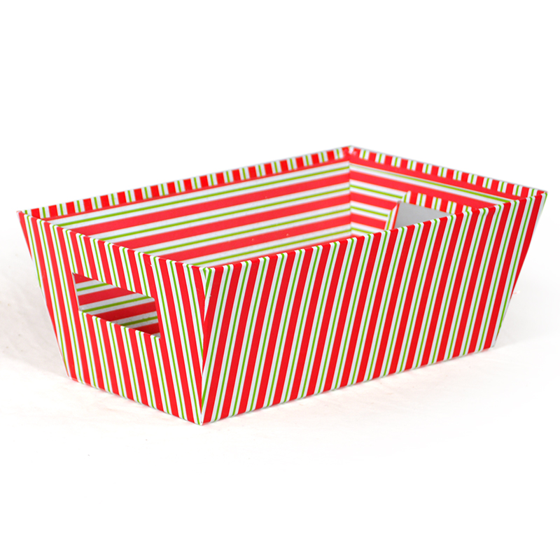 Gift Tray Medium - Holiday II 12in- Peppermint Stripe