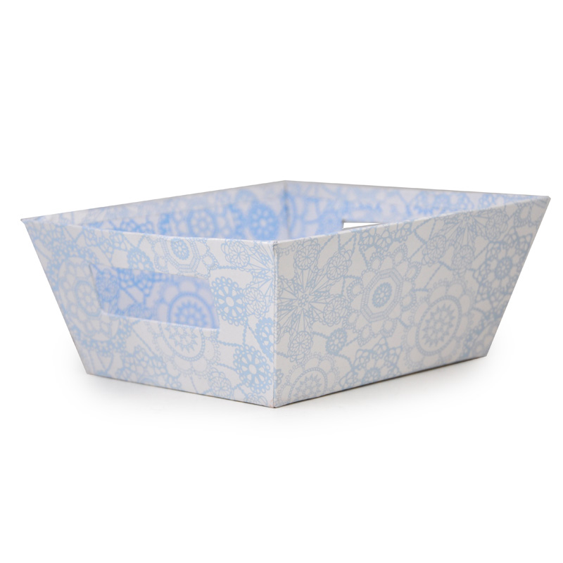 Gift Utility Square Tray - Holiday - Blue Snowflake 8in