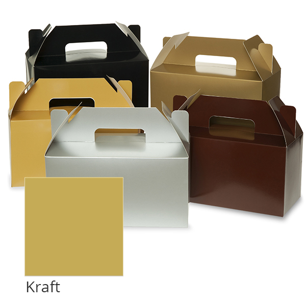 Small Neutral Gable Box 9in- Kraft