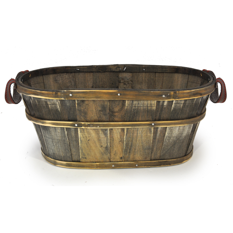Oblong Woodchip Utility Basket Small - Rustic Gray 10in