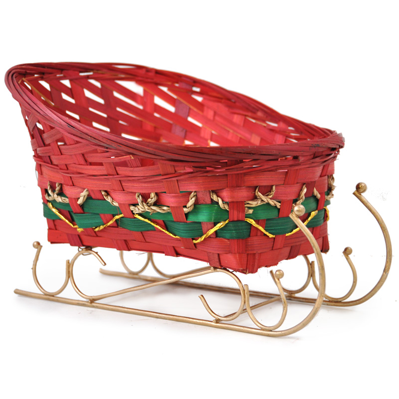 Red Bamboo Sleigh - Large 9in