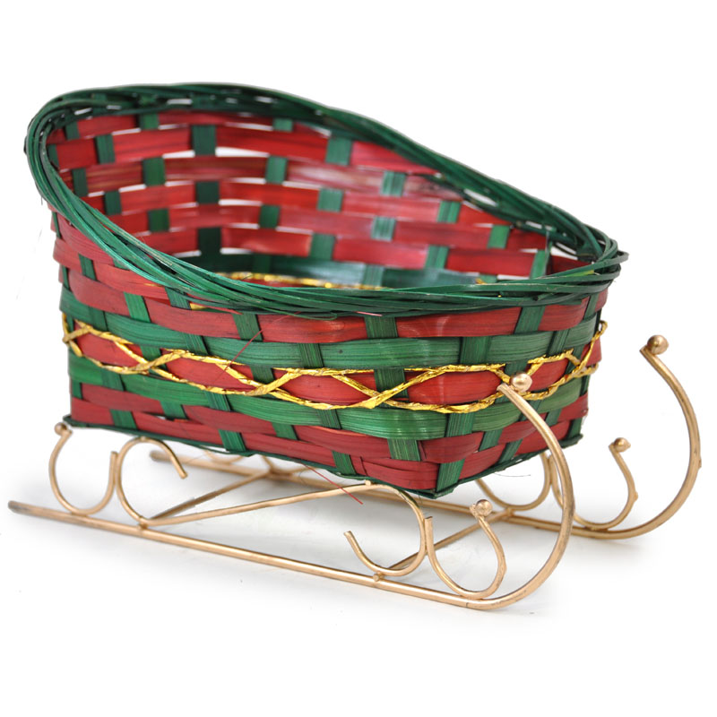 Holiday Bamboo Sleigh - Large 9in