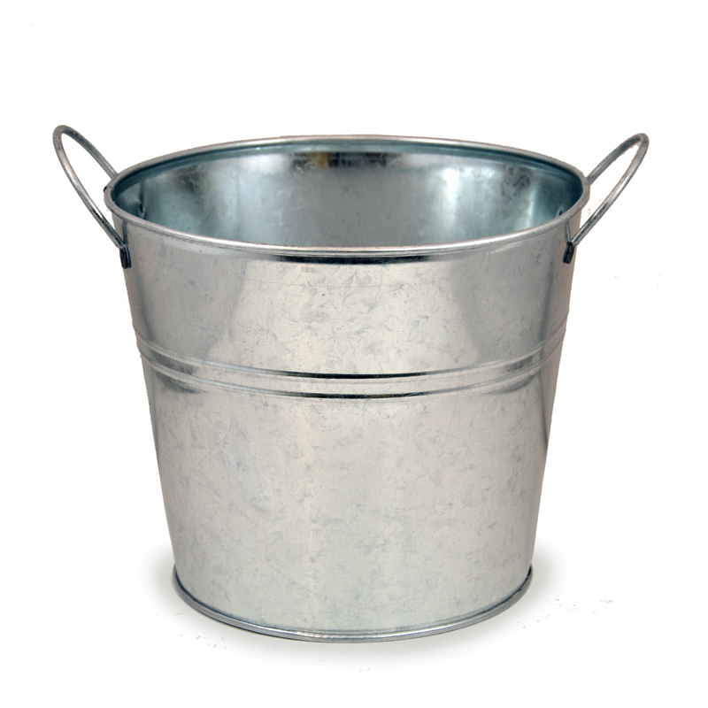 Jillian Classic Round Metal Bucket with Side Handles 7in