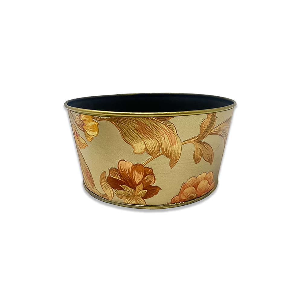 Round Floral Metal Container - 6in