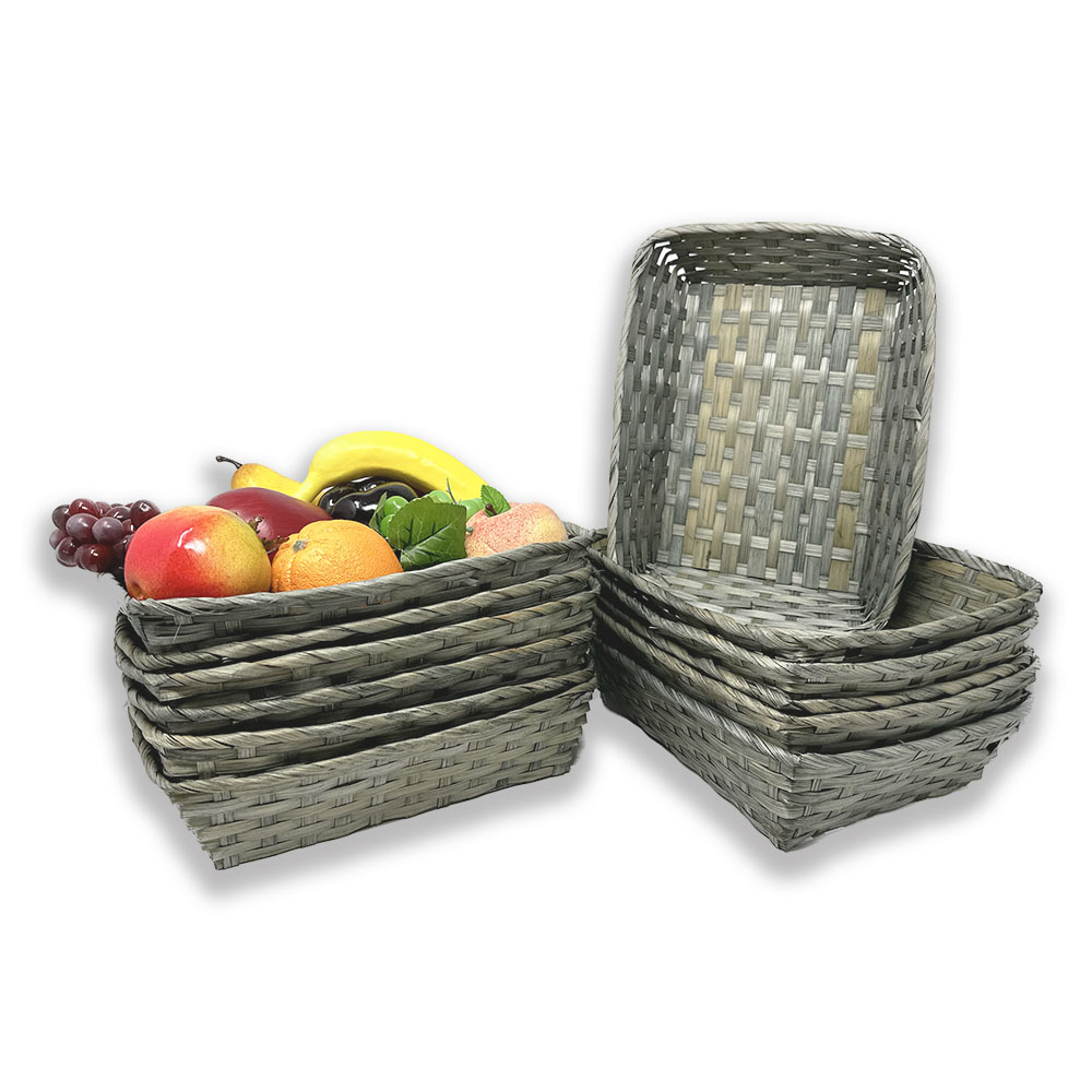 12 Pack - Rect Bamboo Utility Basket 12in - Antique Grey