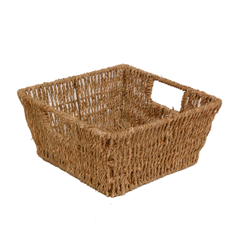 Michaela Medium Square Sea Grass Basket 8in