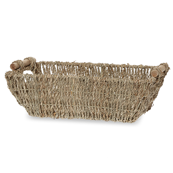 Kalani Medium Sea Grass Basket with Bamboo Handle 12in