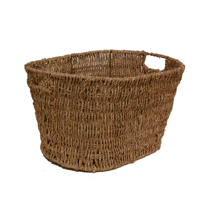 Michaela Oblong Sea Grass Utility Basket 16in