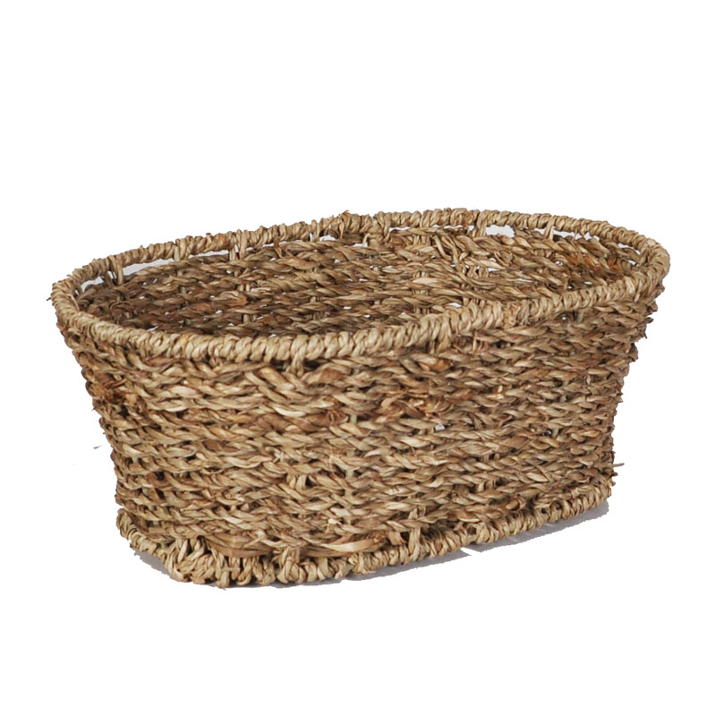 Michaela Small Oblong Sea Grass Utility Basket 9in