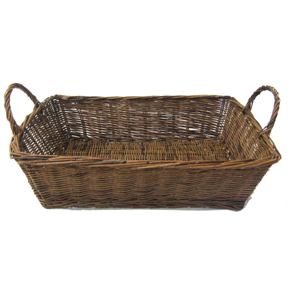 Red Willow Rectangular Tray Basket with Handles - Medium 20in