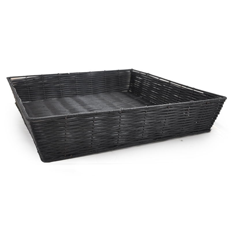 Square Synthetic Wicker Tray - Large 17in