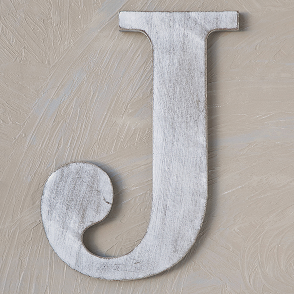 Wood Block Letter Charcoal Grey 14in J The Lucky Clover Trading Co