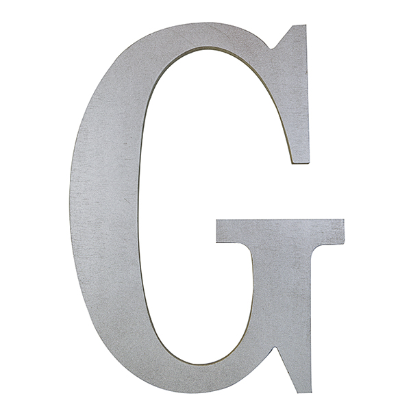 Wood Block Letter - Metallic Silver with Gold Tones 14in