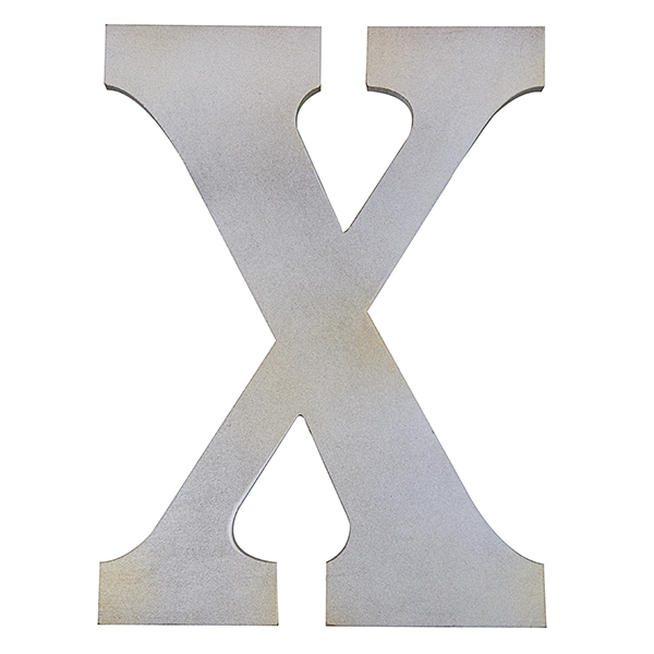 Wood Block Letter - Metallic Silver with Gold Tones 24in